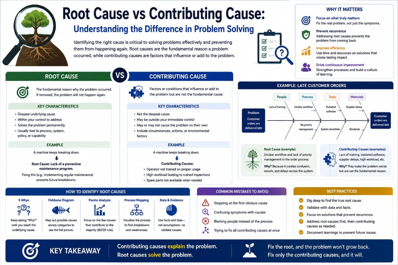 Root Cause vs Contributing Cause: Understanding the Difference in Problem Solving
